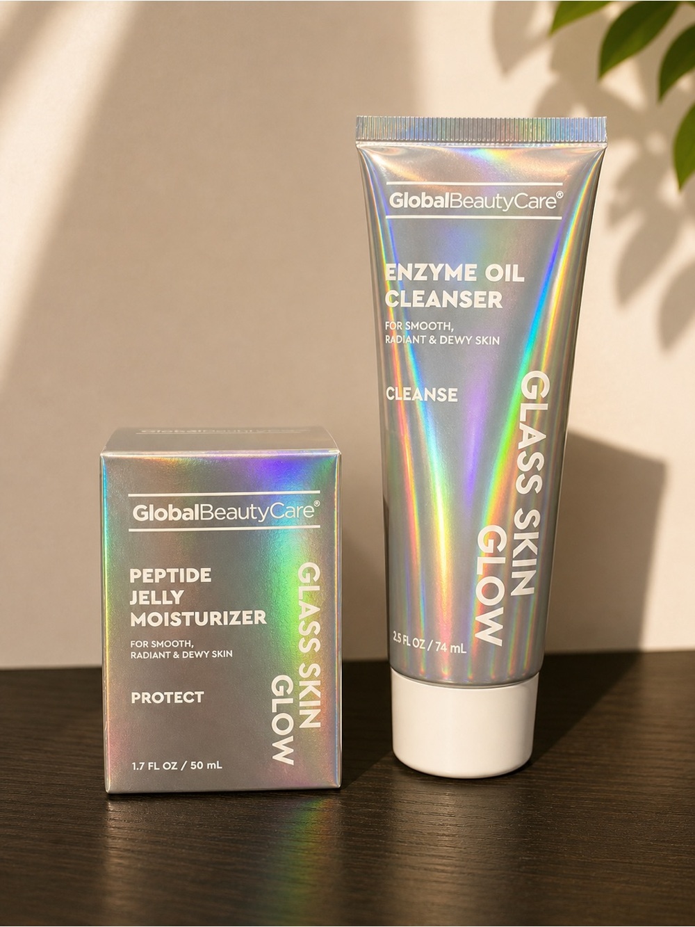 Glass Skin Glow Set Peptide Moisturizer Oil Cleanser Skincare
